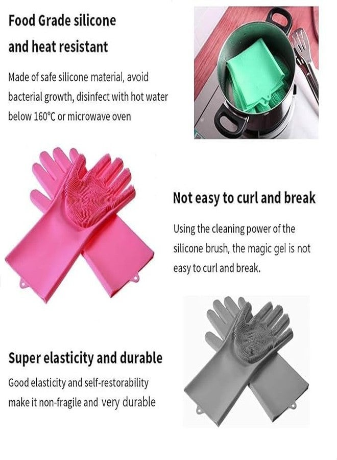WONLY KART Hand Gloves for Kitchen Cleaning,Gloves Magic Silicone Dish Washing Gloves Hands wash utensil for women men,Dishwashing and Pet Grooming,Great for Washing Dish,Car,Bathroom(Multicolour,1 pair) - Image 5